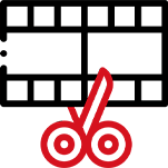 Ícone representando edição de vídeo